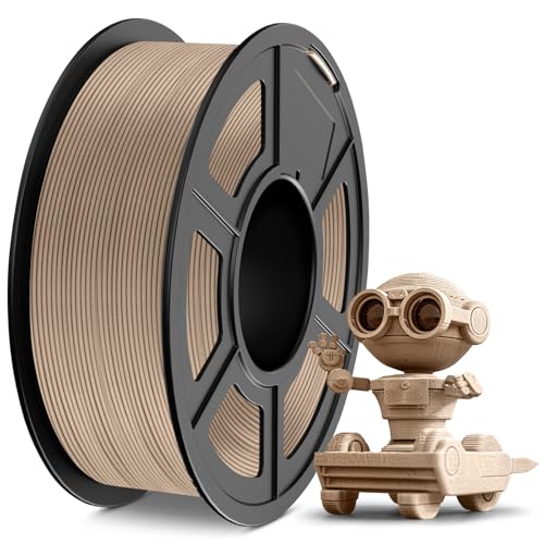 TECBEARS Holz Filament PLA 1.75mm 1KG, Wood PLA Filament Mit 15% Echtem Holzpulver, Mattes Und Glattes 3D Filament, Pla Filament 3d Filament MaßGenauigkeit +/- 0,03, 1 Spule 1000g von TECBEARS
