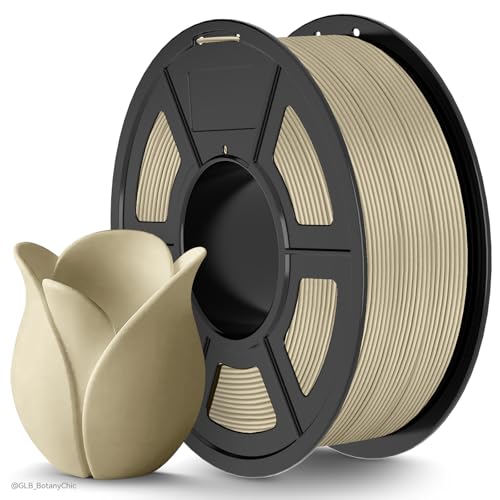 TECBEARS Matte PLA Filament 1KG Beige, Schönes mattes Finish, Maßgenauigkeit +/- 0.02mm, für die meisten FDM 3D Drucker, Matte PLA Rolle 1kg Spule (330m) von TECBEARS