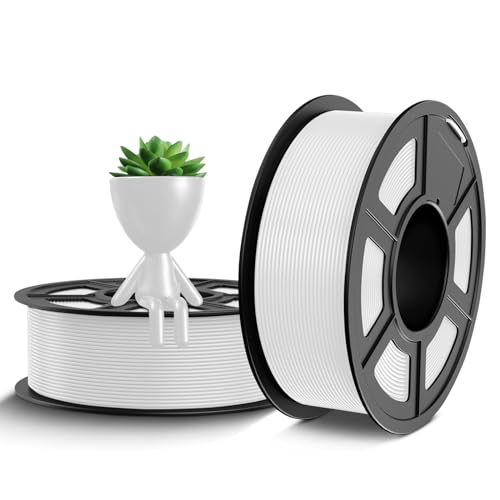 TECBEARS PETG Filament 1.75 mm Weiß 2 kg, Stärker Zähigkeit PETG 3D Drucker Filament, 2 Spulen, 1kg pro Spule, Maßgenauigkeit +/- 0,02 mm, Kompatibel mit FDM Drucker von TECBEARS