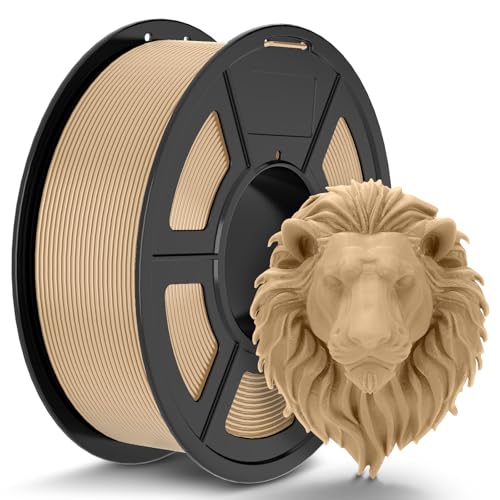 TECBEARS PLA Filament 1.75mm Holzfarbe, 1kg 3D Drucker Filament PLA, Filament 3d Druckmaterialien, Vakuumverpackung, Maßgenauigkeit +/- 0,02 mm, 1kg Spule (2,2lbs) PLA für Intelligentes Drucken von TECBEARS