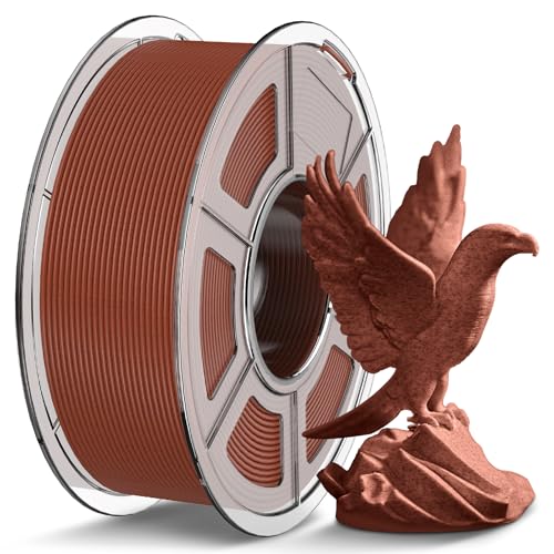 TECBEARS PLA Marmor Filament 1.75mm, High Speed PLA Marble 3D Drucker Filament PLA Oberfläche für 0-600 mm/s Hochgeschwindigkeitsdruck, 1kg Spule Rock PLA 3D Druck Filament, Marmor ziegelrot von TECBEARS