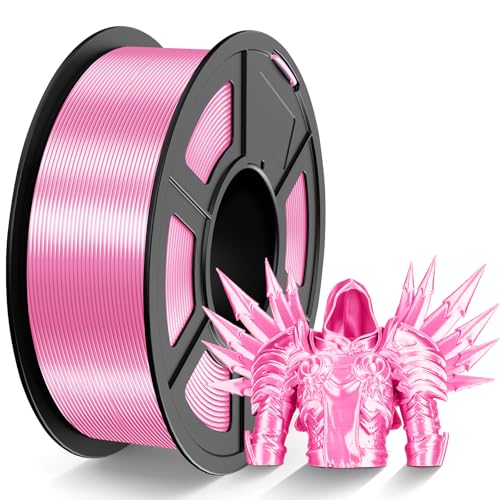 TECBEARS PLA Silk Filament 1.75mm Rosa 1KG, Shiny Silk PLA 3D Drucker Filament, mit Seidenglattes Finish, Gute Farbwiedergabe, Maßgenauigkeit +/- 0.02, 1 Spulen, 1kg pro Spule Seide Rosa von TECBEARS