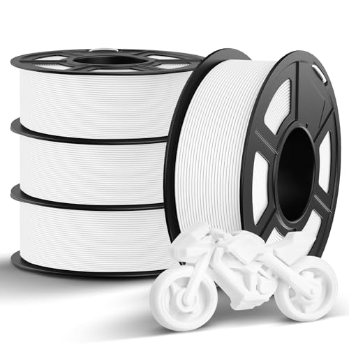 TECBEARS Rapid Matte PETG Filament 1.75 mm Bundle 4 kg, High Speed 50-600mm/s PETG 3D Drucker Filament Maßgenauigkeit +/- 0.02 mm, Elegante Matte Oberfläche, 4 Stück 1kg(2.2lbs),Weiß*4 von TECBEARS