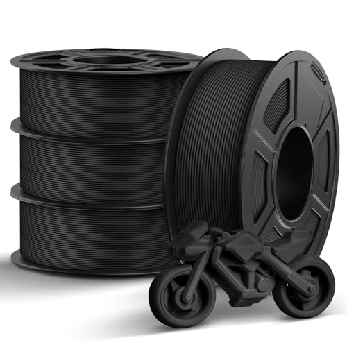 TECBEARS Rapid Matte PETG Filament 1.75 mm Bundle 4 kg Schwarz, High Speed 50-600mm/s PETG 3D Drucker Filament Maßgenauigkeit +/- 0.02 mm, Elegante Matte Oberfläche, 4 Stück 1kg(2.2lbs),Schwarz*4 von TECBEARS