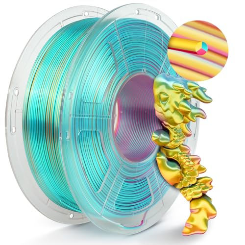 TECBEARS Silk PLA Filament, Tri Color PLA Silk Filament 1.75mm 1 kg/Spule, 360° Farbwechsel 3D Drucker Filament, Maßgenauigkeit +/-0.02mm, Seidentexturen Prächtige Farbe Rot+Gelb+Grün TECBEARS Silk PLA Filament, Tri Color PLA Silk Filament 1.75mm 1 kg/Spule, 360° Farbwechsel 3D Drucker Filament, Maßgenauigkeit +/-0.02mm, Seidentexturen Prächtige Farbe Rot+Gelb+Grün von TECBEARS