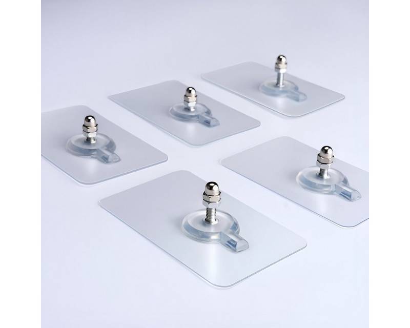 TECBULL Klebehaken Klebeschrauben transparent, selbstklebende Schrauben, (20-St) von TECBULL