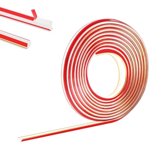 300cm Flexibles PVC Sockelleiste Selbstklebend Wasserdicht, 3d FußLeisten，Zierleisten Selbstklebend FüR Wandfliesenkanten, Grenzschrankkanten Und FenstertüRspiegelrahmen(12 X 9 mm/WeißGold) von TECDW