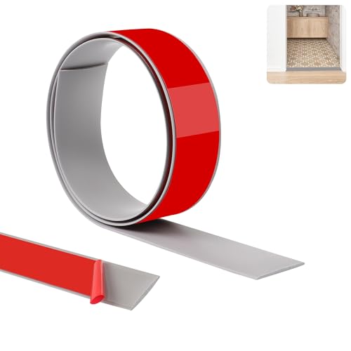 TECDW 100cm-4cm Multifunktionale PVC Bodenübergangsleisten,Selbstklebende Bodenleisten für Türöffnungen eignen sich für glatte Übergänge und Fugenabdeckungen zwischen Laminatböden Teppichen Fliesen. von TECDW