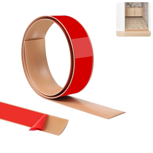 TECDW 100cm-4cm Multifunktionale PVC Bodenübergangsleisten,Selbstklebende Bodenleisten für Türöffnungen eignen sich für glatte Übergänge und Fugenabdeckungen zwischen Laminatböden Teppichen Fliesen. von TECDW