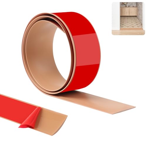 TECDW 100cm-5cm Multifunktionale PVC Bodenübergangsleisten,Selbstklebende Bodenleisten für Türöffnungen eignen sich für glatte Übergänge und Fugenabdeckungen zwischen Laminatböden Teppichen Fliesen. von TECDW