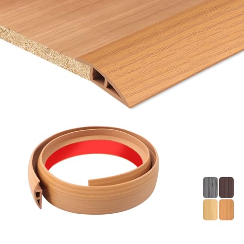 TECDW 100x5cm übergangsprofil selbstklebend Selbstklebend,flexibel übergangsleiste Boden rutschfest,PVC übergangsleiste zum Abdecken von Türen, Fliesenteppich zu Fliese (gelbe Holzmaserung) von TECDW