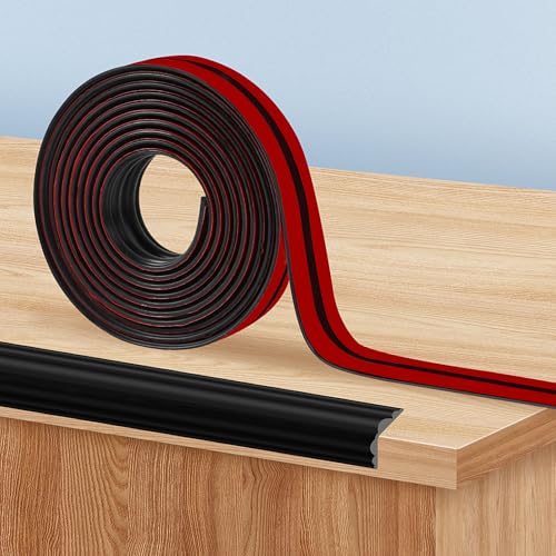 TECDW 200cm-2cm Extra Breiter Weicher Kantenschutz Schwarz,Winkelprofil Selbstklebend,Tischkantenschutz,Tisch und Möbel Kantenschutz,für Möbel Baby von TECDW