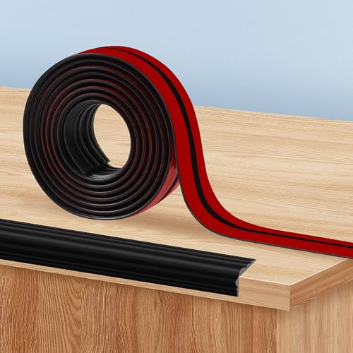 TECDW 200cm-4cm Extra Breiter Weicher Kantenschutz Schwarz,Winkelprofil Selbstklebend,Tischkantenschutz,Tisch und Möbel Kantenschutz,für Möbel Baby von TECDW