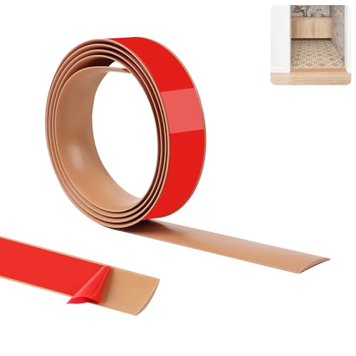 TECDW 200cm-4cm Multifunktionale PVC Bodenübergangsleisten,Selbstklebende Bodenleisten für Türöffnungen eignen sich für glatte Übergänge und Fugenabdeckungen zwischen Laminatböden Teppichen Fliesen. von TECDW