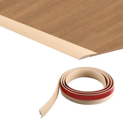 TECDW 200 CM Übergangsprofil Selbstklebend, Böden & Teppich Laminat Kanten Übergangsstreifen, PVC Teppichleisten Übergangsleiste für Abdeckungshöhe innerhalb von 5 mm (Ahornfarbe) von TECDW