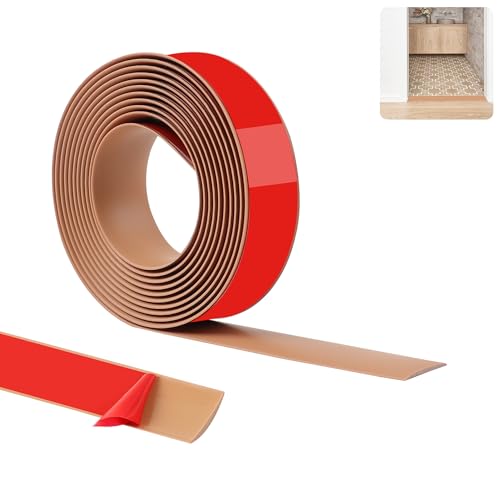 TECDW 400cm-4cm Multifunktionale PVC Bodenübergangsleisten,Selbstklebende Bodenleisten für Türöffnungen eignen sich für glatte Übergänge und Fugenabdeckungen zwischen Laminatböden Teppichen Fliesen. von TECDW