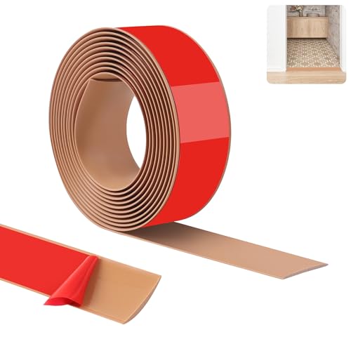 TECDW 400cm-5cm Multifunktionale PVC Bodenübergangsleisten,Selbstklebende Bodenleisten für Türöffnungen eignen sich für glatte Übergänge und Fugenabdeckungen zwischen Laminatböden Teppichen Fliesen. von TECDW