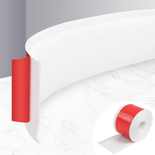TECDW PVC Weichsockelleiste, Easy-Bend Edge Strip, Weichsockelleiste Selbstklebend für Küche, Bad, Schlafzimmer von TECDW