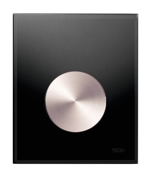 TECEloop Urinal Betätigungsplatte Glas inklusive Kartusche 92426, Farbe: Glas schwarz, Taste Edelstahloptik rundgebürstet (Anti-Fingerprint) von TECE GmbH
