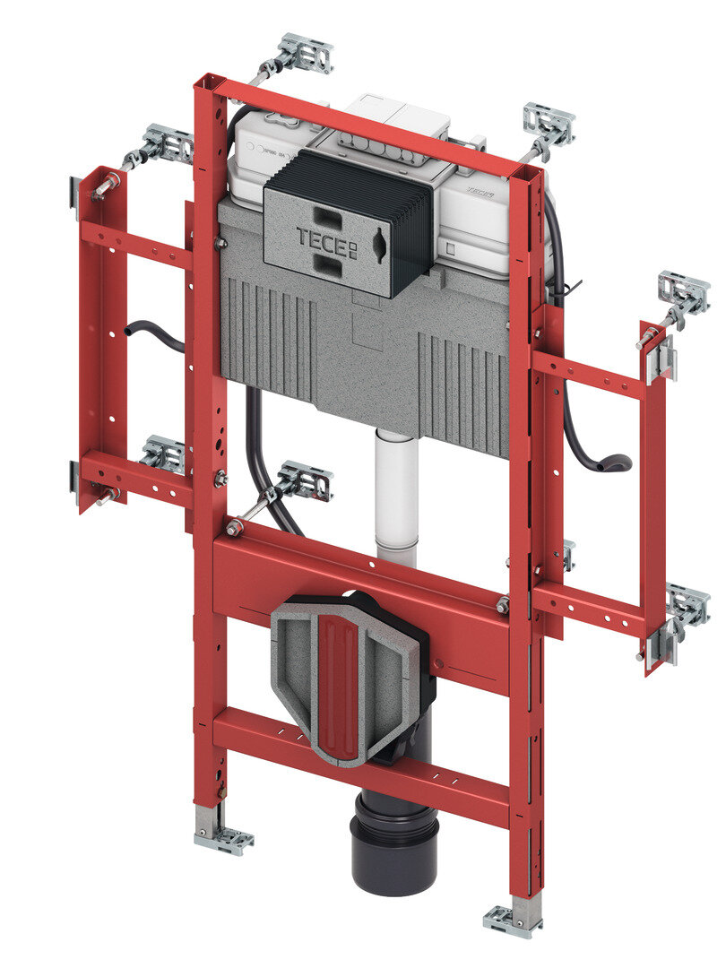 TECEprofil WC-Gerontomodul, mit Uni-Spülkasten, Keramikbefestigung für 48cm, Bauhöhe 1120mm, 9300309 von TECE GmbH