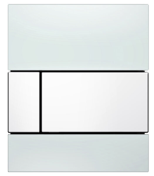 TECEsquare Urinal-Betätigungsplatte, Glas, inkl. Kartusche,  92428, Farbe: Glas schwarz glänzend, Tasten Chrom glänzend von TECE GmbH
