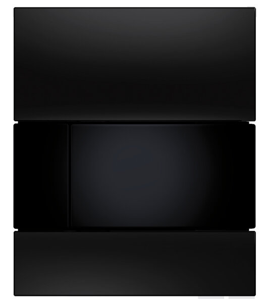 TECEsquare Urinal-Betätigungsplatte, Glas, inkl. Kartusche,  92428, Farbe: Glas schwarz glänzend, Tasten schwarz glänzend von TECE GmbH