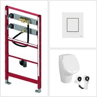 BB Urinal mit Urinaldeckel & TECE Vorwandgestell + Betätigungsplatte, weiß von TECE