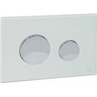 Betätigungsplatte Glas loop für WC-Zweimengentechnik, Glas weiß, Tasten Chrom glänzend 9240 - Tece von TECE