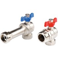 Tece - floor Eck-Kugelhahn-Set 1' Innengewinde / 1' Außengewinde, inklusive Flachdichtung von TECE