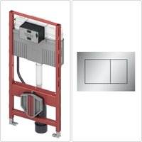 Profil wc Vorwandelement mit Uni-Spülkasten & Betätigungsplatte, chrom matt - Tece von TECE