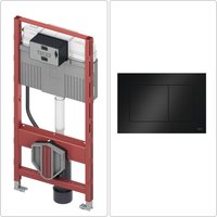 Profil wc Vorwandelement mit Uni-Spülkasten & Betätigungsplatte, schwarz - Tece von TECE