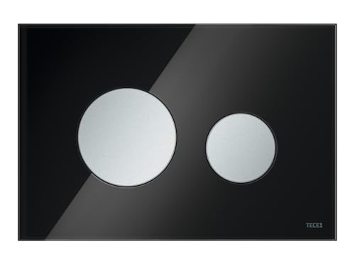 TECE 1 x Teceloop-Blende WC-Platte Nr. 9240678 kaffeebraun, Glas Schwarz, Taste Chrom Matt von TECE