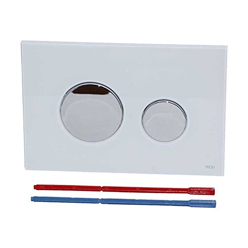 TECE Loop WC Betätigungsplatte Glas weiß,Tasten Chrom glänzend 9240660 von TECE