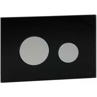 Betätigungsplatte Glas loop für WC-Zweimengentechnik, Glas schwarz, Tasten Chrom matt - Tece von TECE