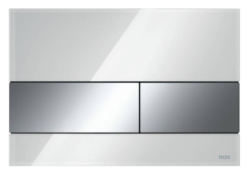 TECE Betätigungsplatten Square 2-Mengen-Spülung weiß chrom glänzend, 9240802 von TECE