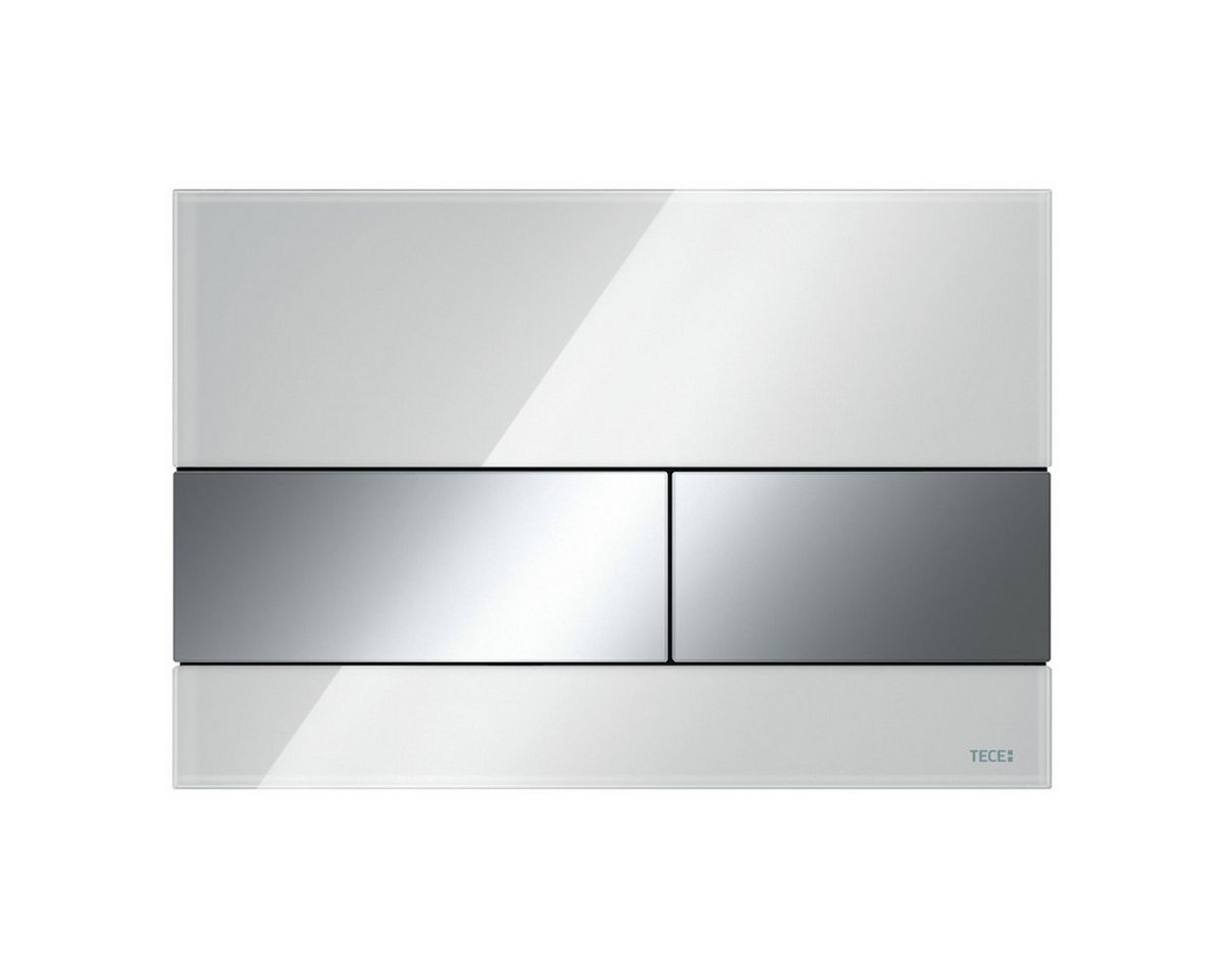 TECE Betätigungsplatten square WC-Betätigungsplatte für Zweimengentechnik, weiß/Chrom glänzend von TECE