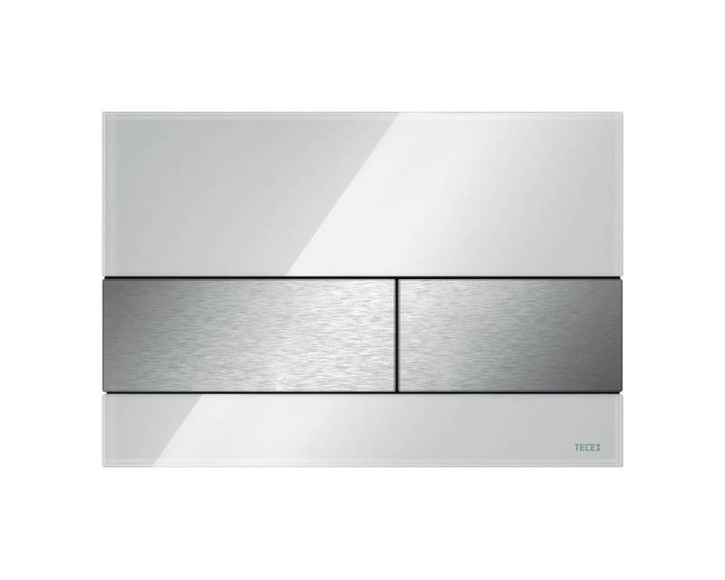 TECE Betätigungsplatten square WC-Betätigungsplatte für Zweimengentechnik, weiß/edelstahl von TECE