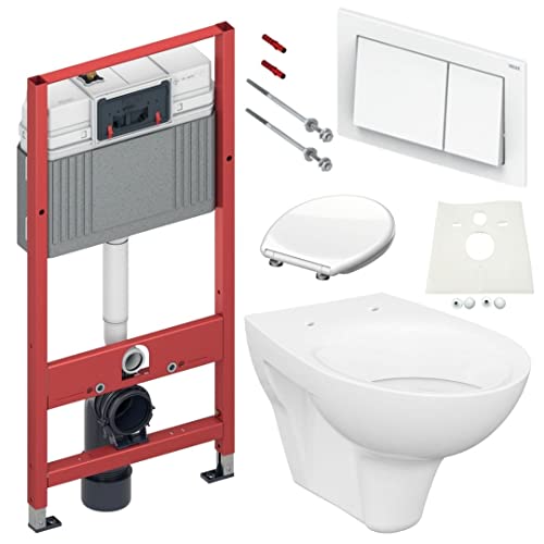 TECE Vorwandelement mit Design WC, Drückerplatte, LotusClean Beschichtung, Absenkautomatik, Drückerplatte, WC Deckel von TECE
