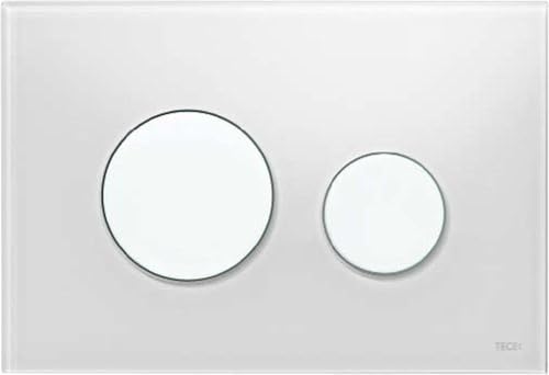 TECE loop Betätigungsplatte für WC (Glas weiß, Tasten weiß, Zweimengentechnik, bedienbar von oben und vorne) 9240650 von TECE
