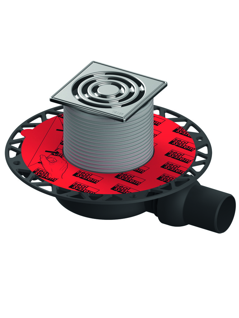 TECEdrainpoint S 112 Ablaufset, superflach, mit Seal System UNIVERSALflansch, mit Edelstahlrostrahmen, 3601102 von TECE