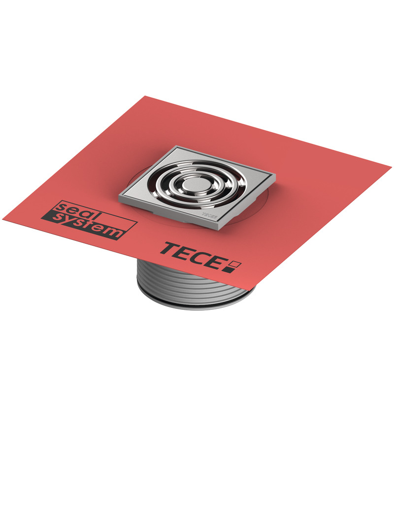 TECEdrainpoint S Rostrahmen, Kunststoff, 100x100mm, inkl. Designrost und Seal System Dichmanschette, 3660020 von TECE