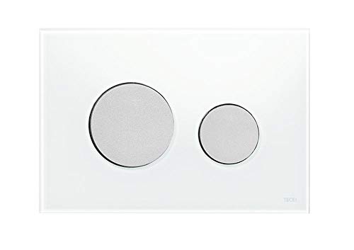 Tece 9.240.659 Loop Betätigungsplatte für WC (Glas weiß, Tasten Chrom, Zweimengentechnik, bedienbar von Oben und vorne) 9240659 von TECE