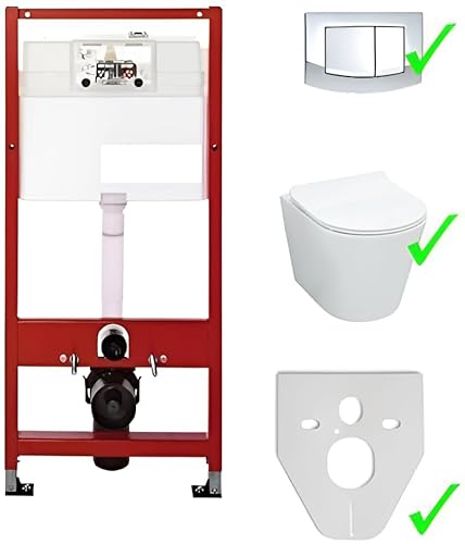 Tece Vorwandelement Base inkl. Drückerplatte chrom + Lavita Wand WC Galve ohne Spülrand + WC-Sitz mit Soft-Close-Absenkautomatik von TECE
