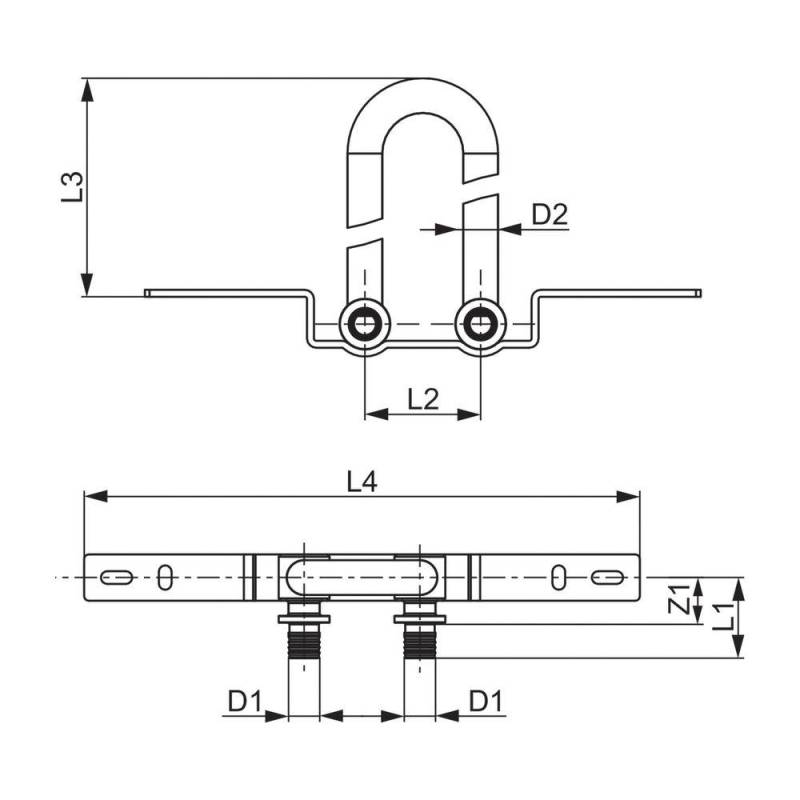 Tece flex Heizkörper Montagegarnitur für Ventilkompaktheizkörper Wandmontage Dimension 16mm 714905 von TECE