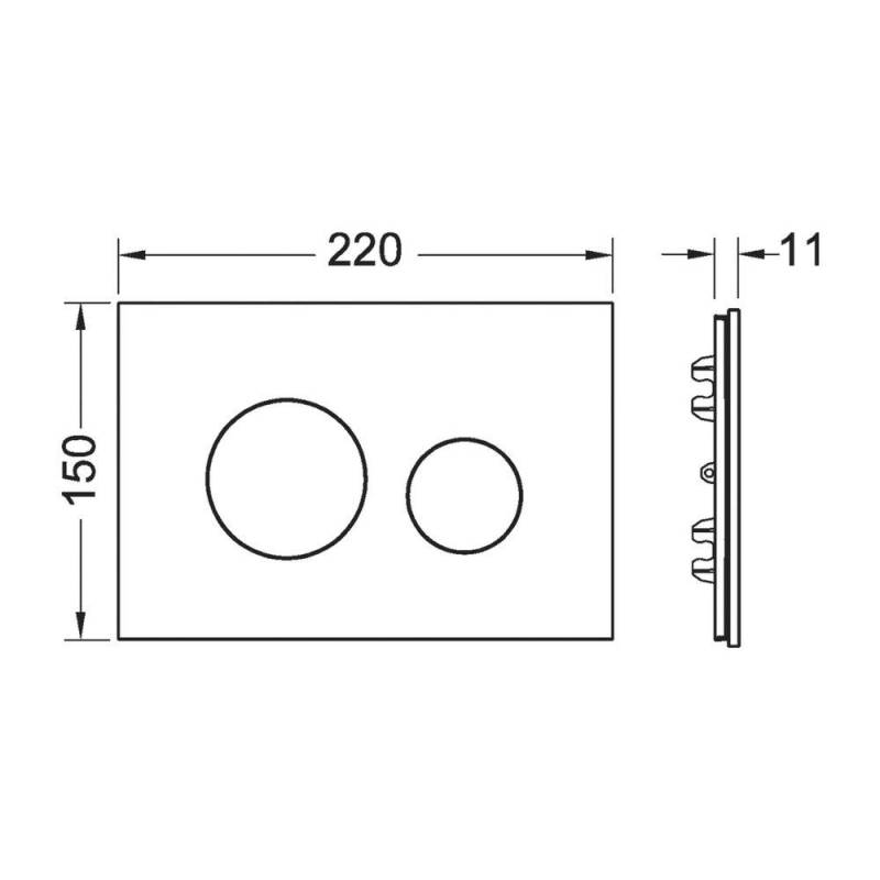 Tece loop Blende für WC-Betätigungsplatte, Glas Weiß glänzend 9240671 von TECE