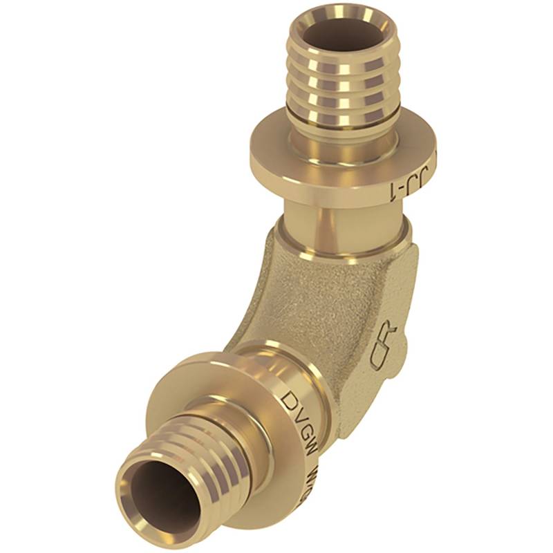 Teceflex Bogen 90° Druckverlustoptimierung Dim. 20 mm x 20 mm Siliziumbronze von TECE