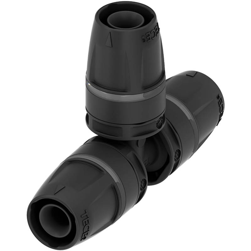 Tecelogo-Push T-Stück Dim. 16 mm x 16 mm x 16 mm PPSU Dunkelgrau von TECE