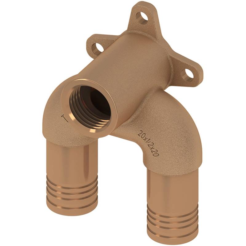 Tecelogo-Push Universal-Doppelw. Dimit 20 mm x Rp 1/2 x 20 mm Rotguss/Si-Bronze von TECE