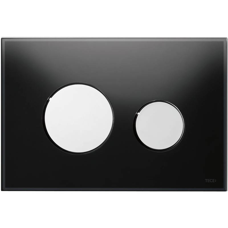 Teceloop WC-Betätigungsplatte Glas-Schwarz-T.-Chrom-Glänzend Zweimengentech. von TECE