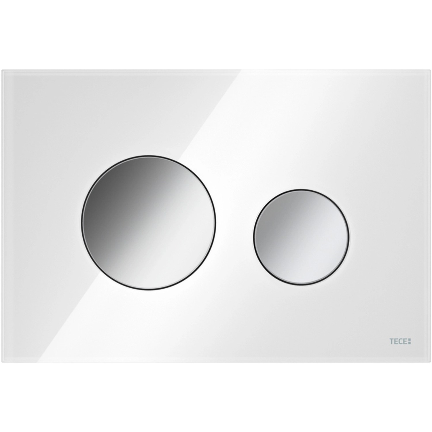 Teceloop WC-Betätigungsplatte Glas-Weiß Tasten-Chrom Glänzend Zweimengentech. von TECE